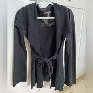 Lucky Brand knit wrap cardigan with built in tie, S